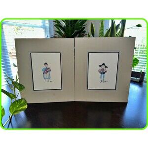 "Dad's Loving Arms" & "Betty Annie Bill" Amish Lithographs by P. Buckley Moss